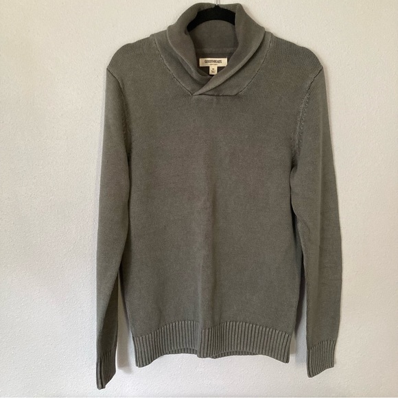 Goodthreads Other - Men’s Gray Cotton Shawl Collar Pullover Sweater - XS